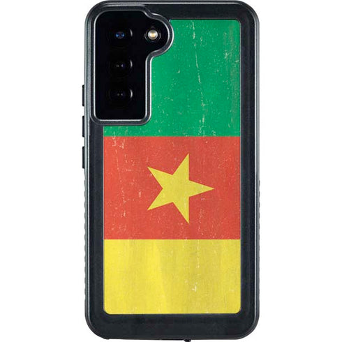 Cameroon Flag Distressed Galaxy S24 Plus Waterproof Case
